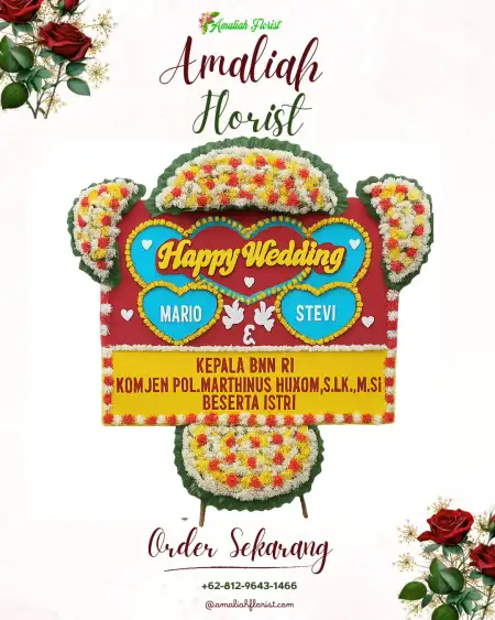 Papan Bunga Pernikahan Semat
